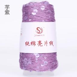 Fio De Algodão De Lantejoula Especial, Acessórios De Vestuário DIY, Fio De Malha, Boneca De Tecido, Jaqueta, Xaile, Chapéu, Fio De Malha, 50g Bola, 140m, 6mm + 3mm - Image 6