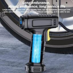 Compressor de ar portátil portátil, sem fio ou com fio, bomba inflável, insuflador de pneus, digital para carro, bicicleta, bolas, 120W, novo - Image 2
