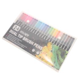 Double Ended Desenho Kit Marcador, Ponta Fina de Feltro, Caneta, Canetas Conjunto para Journaling, Criança, 24 Pcs - Image 1