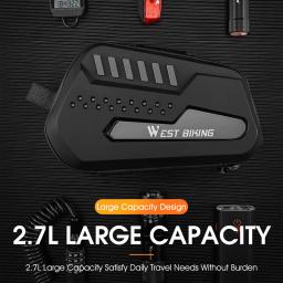 West biking bolsa de selim à prova d'água para bicicleta, bolsa dupla de liberação rápida, bolsa traseira de assento de bicicleta 2.6-2.7l, bolsa de ferramentas de ciclismo - Image 6