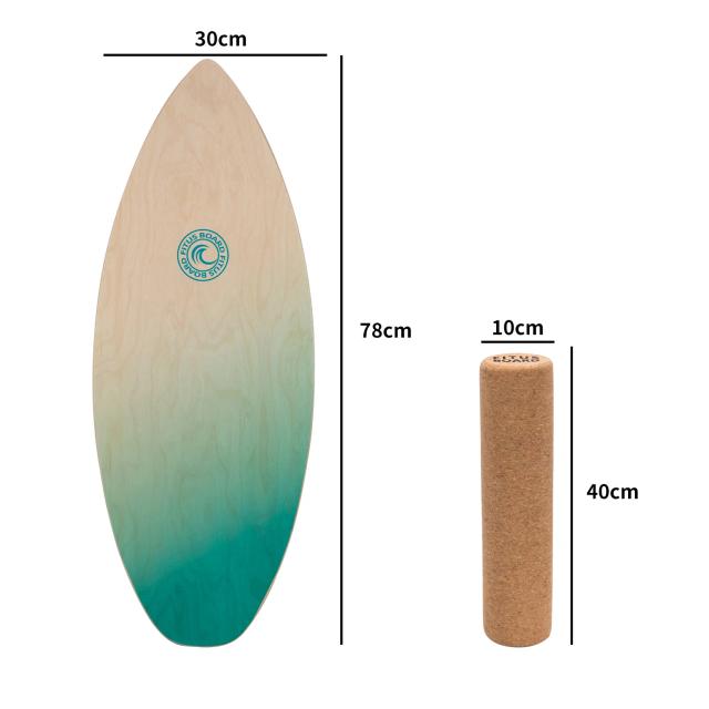 Balance Board de Madeira Nogueira Natural para Treinamento de Esqui e Surf com Carga de Terra