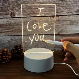 Criativo LED Night Light com Caneta, Nota Tábua, Mensagem USB, Feriado, Decoração Lâmpada, Presente para Crianças, Namorada - Image 6
