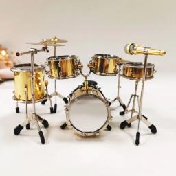 Mini tambor modelo conjunto de instrumentos musicais em miniatura modelos de cobre mini tambor ornamento premium escritório em casa decoração artesanato - Image 1