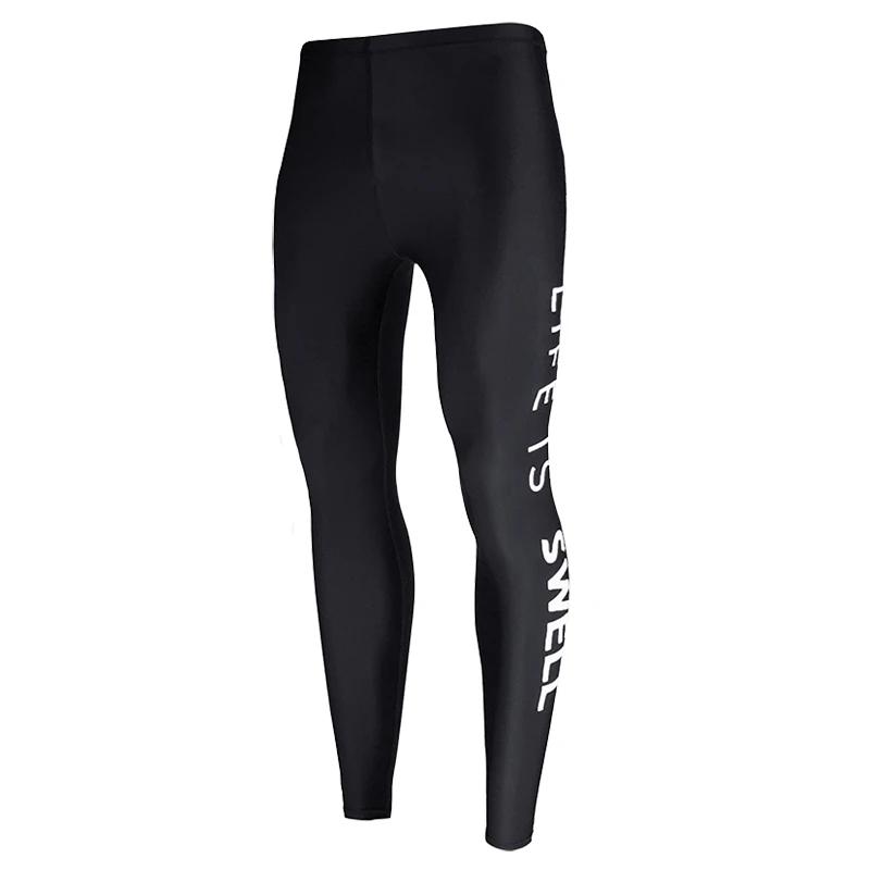 Homem de secagem rápida proteção solar puro preto carta mergulho e surf à prova dwaterproof água feminino capris náilon primavera quente calças natação - Image 1