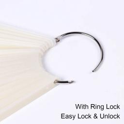 50 pçs dicas de exibição de unhas falsas claro natureza cor gráfico oval ventilador estilo uv gel polonês amostra mostra paleta prática manicure ferramentas - Image 4