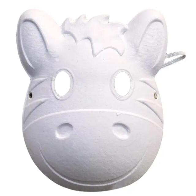 Máscara DIY Pintável para Artesanato e Cosplay em Papel Branco