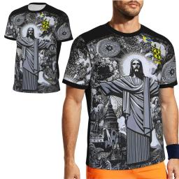 Brasil Jesus Cristo O Redentor Camisas De Futebol Para Adultos E Crianças, Camisas De Futebol Respiráveis, Tops Transparentes, Edição Especial, 2024 - Image 2