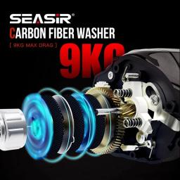 SEASIR Cast X2 Baitcasting Reel 7.3:1 Rolamento cerâmico híbrido Arruela de fibra de carbono Sistema de rolamento duplo N52 Freio Carretilhas de pesca - Image 4