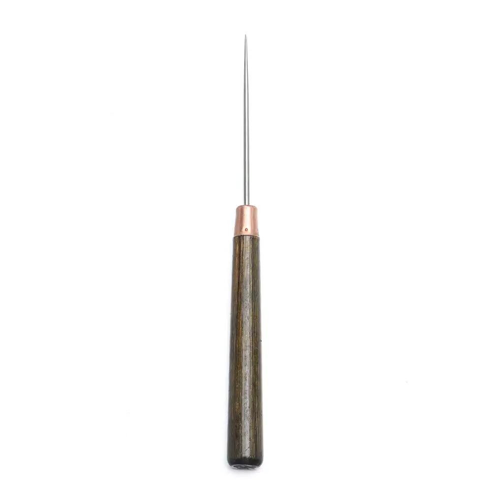 1pc costura awl alça de madeira liga cone agulha sapatos reparação agulhas acessórios de costura sacos buraco gancho diy artesanal ferramenta de couro - Image 1