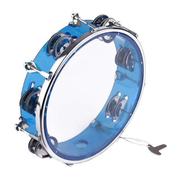 Mão de Tambor com Dupla Linha de Metal e Pratos - Conjunto de 12 Pandeiros com Jingles de 8" para Percussão