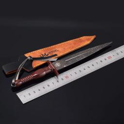 Adaga de Assalto Damasco, Arma Medieval, Espada Modelo, Todo Metal com Coldre, Grãos de Aço, Ornamento para Casa, Coleções, Toy Gift, 22cm - Image 5