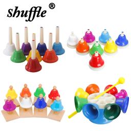 Sinos coloridos Orff para crianças, sino de mão 8-nota, conjuntos de instrumentos musicais, brinquedos educativos para bebês, brinquedos de percussão, presentes - Image 1