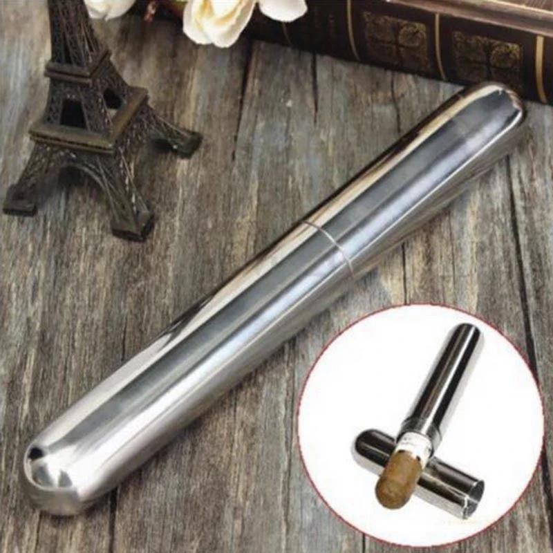 Metal tubo de charuto caso cigarros titular recipiente caixa de bolso armazenamento à prova de vento à prova de umidade anti-queda tubo selado - Image 1