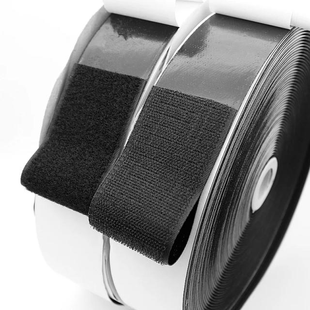 Fita adesiva dupla face invisível de nylon com gancho e laço - 2cm