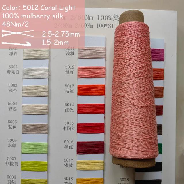 Fio de Seda Amora 100% Natural para Tricô e Tecelagem: Ideal para Roupas, Meias, Xales e Suéteres 48/2 nm