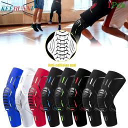 Joelheiras anti-colisão favo de mel para homens e mulheres, compressão esportiva, manga de perna, basquete, futebol, 1pc - Image 1