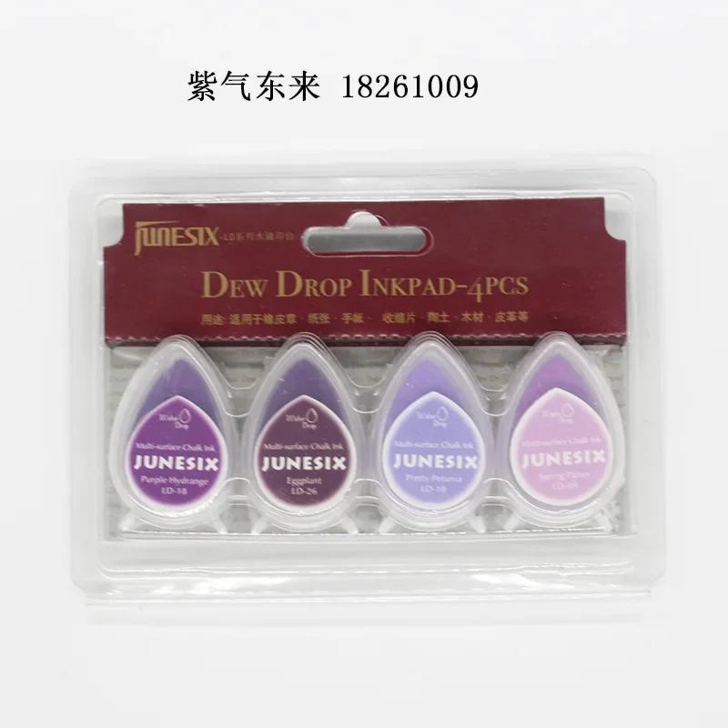 4 Pçs/set DIY Gota de Água Tinta Pad Borracha Carimbo Especial Papel Pano de secagem rápida à base de água Hand... - Image 1