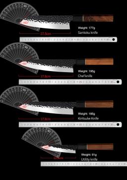Conjunto de Facas Chef Forjado, Facas Japonesas Martelo, Kiritsuke Santoku Knife, Cleaver Salmon Sushi Knife, 90Cr18MoV - Image 6