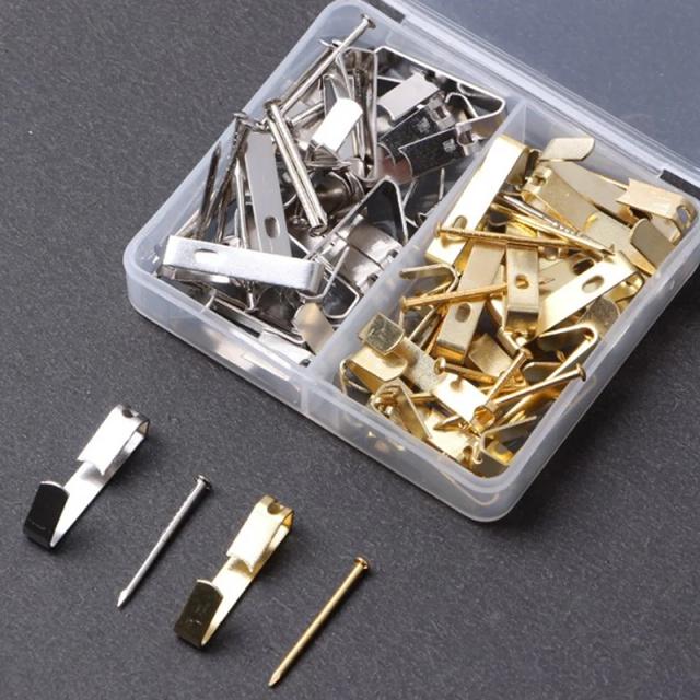 Suporte de Imagem em Madeira Dura: Kit com 80 Peças de Aço para Quadros e Ferramentas de Suspensão Sólidas