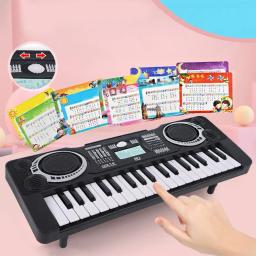 Piano eletrônico portátil com display LED para crianças, 37 teclas, teclado digital, instrumento musical, piano elétrico, brinquedo para crianças - Image 4
