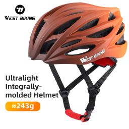 West Biking-Capacete de Ciclismo para Homens e Mulheres Leve, MTB, Bicicleta de Estrada, Auriculares de Segurança, Bonés, Chapéu de Bicicleta, Acessórios - Image 1