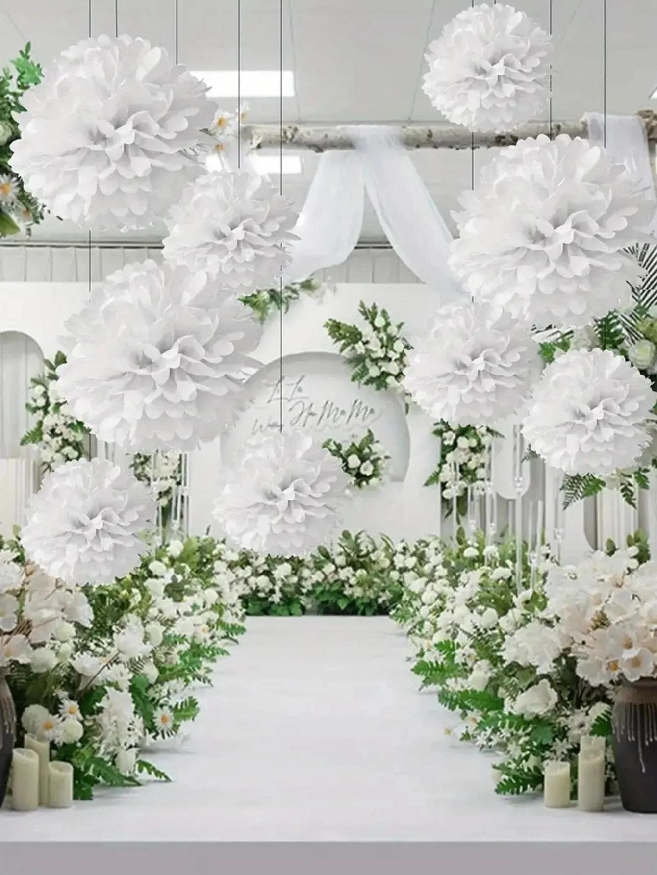 Elegante Paper Flower Ball para casamento e decoração de festa, perfeita para arranjo de cenas e decoração suspensa, 9pcs - Image 1
