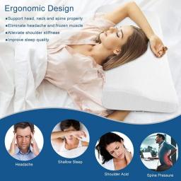 Almofada ortopédica para proteção do pescoço, espuma de memória, rebote lento, borboleta em forma, saúde, cervical, 1 pc - Image 3