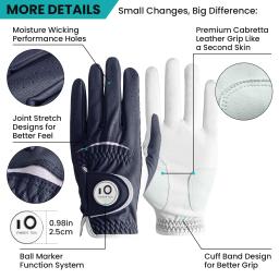 1 pacote novos luvas de golfe dos homens para todos os climas aperto durável cabretta esquerda mão direita weatherersof tamanho s m l xl transporte da gota - Image 2