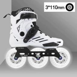 Roselle patins inline 3x110mm rodas led simétrico quadro plano patinação de velocidade sapatos de skate slalom luminoso flash patinação - Image 2