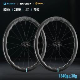 Ryet estrada rodas de carbono 50mm sinusoidal bicicleta jantes 22mm tubeless clincher freio a disco 36t catraca hub carbono bicicleta gancho roda - Image 1