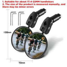 Espelho retrovisor universal para bicicleta, espelho retrovisor ajustável com rotação grande angular para guidão de ciclismo, acessórios para bicicleta de estrada mtb - Image 5