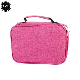 Universal 72 Buracos Escola Casos 3 Compartimentos Escola Lápis Canvas Case Tecido Pen Bag Box Pouch For Artist Stationery Supplies - Image 5