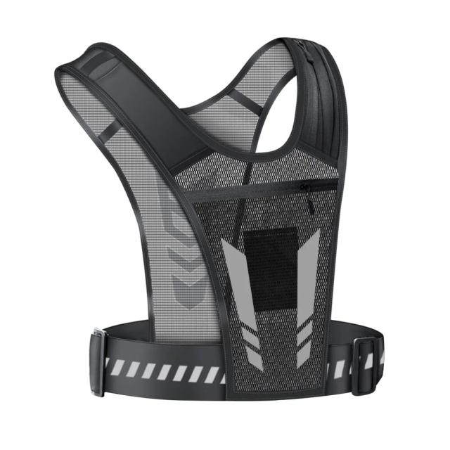 Colete de Corrida Ajustável para Homens e Mulheres com Suporte para Telefone e Detalhes Reflexivos Ideal para Treinamento e Ciclismo