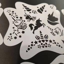 Profissional 10pcs Crianças Rosto Pintura Stencils Lavável Facilmente Usar DIY Stencils Template Templates para crianças 13*13cm - Image 6