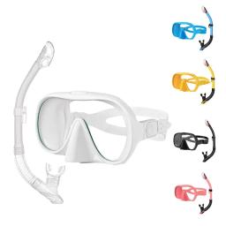 Full Tempered Glass Dry Mergulho Goggles Set, Snorkel Óculos, Equipamento Desportivo Aquático, Equipamento de Mar Profundo, Adulto - Image 1