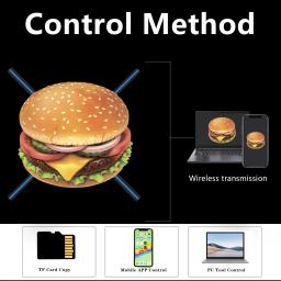 Projetor holográfico 3d com 4 luzes led e aplicativo de controle remoto e controle remoto para halloween, halloween, 18.1 polegada, 46cm - Image 5