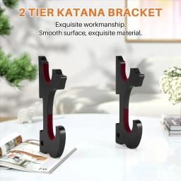 Suporte de Parede Espada com Tela Ajustável, Gancho Acolchoado, Suporte Katana, Espada Samurai Tanto,2 Camadas, 1 Camada, 1 Camada - Image 6