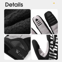 WEST BIKING-Luvas de ciclismo com dedos completos para homens e mulheres, antiderrapantes, respiráveis, esportes, MTB, bicicleta, academia, fitness, inverno - Image 5
