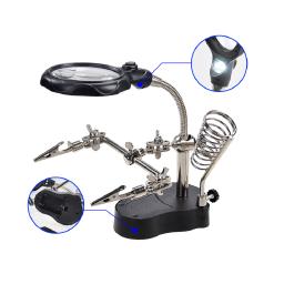 Lupa para reparo eletrônico, Terceira mão para solda, Lupa com luz LED profissional - Image 4