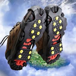 Garra anti-derrapante para sapatos esportivos para homens e mulheres, botas de escalada, neve, garra de gelo, apertos, grampos Crampon, 10 Stud, 1 par - Image 2
