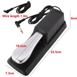 1pc pedal amortecedor de piano eletrônico teclado de metal ferroso piano elétrico pé amortecedor interruptor lateral conexão cabo jogando ajuda - Image 6