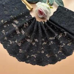 Padrão Flor Tecido Elástico Lace, Black Series, Fita, Guarnição do laço, DIY Artesanato, Tecidos Africanos, Qualidade, Largura, 1 m - Image 6