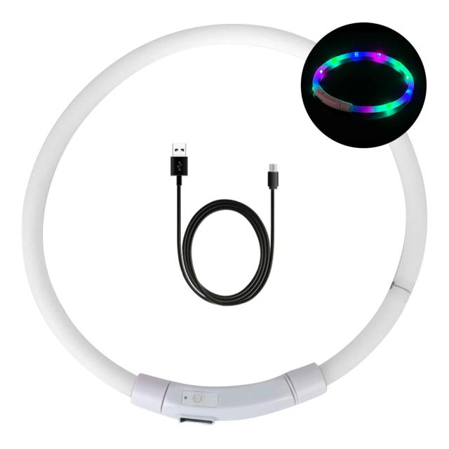 Coleira LED Intermitente para Pets com Carga USB - Segurança Noturna e Prevenção de Perda