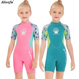Terno de mergulho neoprene para crianças, roupa de banho inverno para meninas, maiô curto de surf, mergulho molhado baixinho, 2,5mm - Image 1