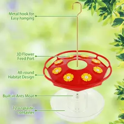Pendurado Alimentador De Beija-flor, Formiga E Abelha Prova, Forma De Flor, Alimentador De Jardim Ao Ar Livre, 8 Alimentação - Image 4