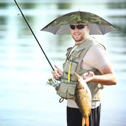 Impermeável chapéu dobrável com guarda-chuva para uso ao ar livre, tampa da cabeça portátil para camping e pesca - Image 3