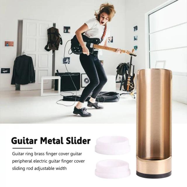 Slide Bar Ajustável para Guitarra - Manga de Metal e Deslizamento Suave para Elétricas e Acústicas