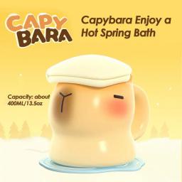 Caneca cerâmica animal capivara, Copo bebendo bonito com copo e tampa, Caneca de banho 3D, 400ml - Image 1