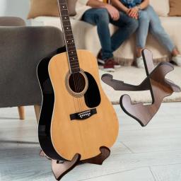 Suporte de guitarra de madeira universal Suporte de guitarra portátil Display de piso de corda Rack de instrumentos para elétrico acústico, estilo X-Frame - Image 5