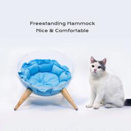 Cama de gato cama de cão cama de rede de animais de estimação livre-pé gato dormir cama de gato suprimentos de gato com removalbe lavável almofada macia de - Image 2